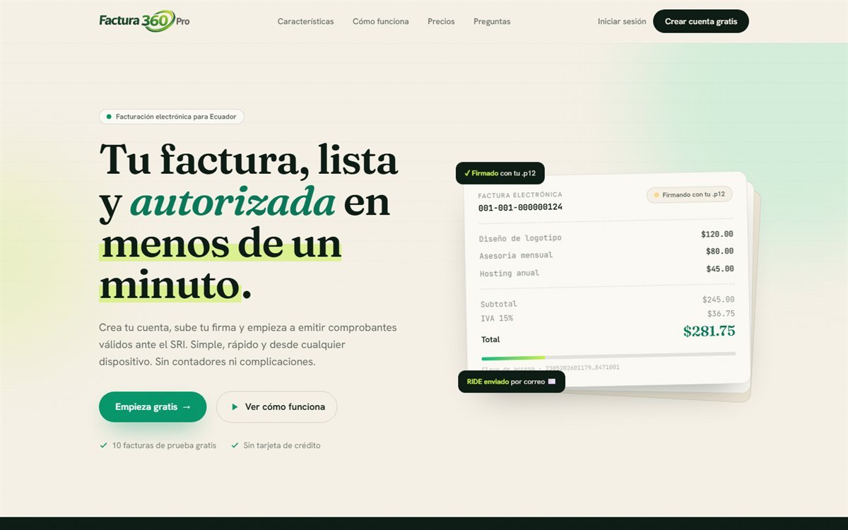 Factura360 Pro — facturación electrónica para Ecuador